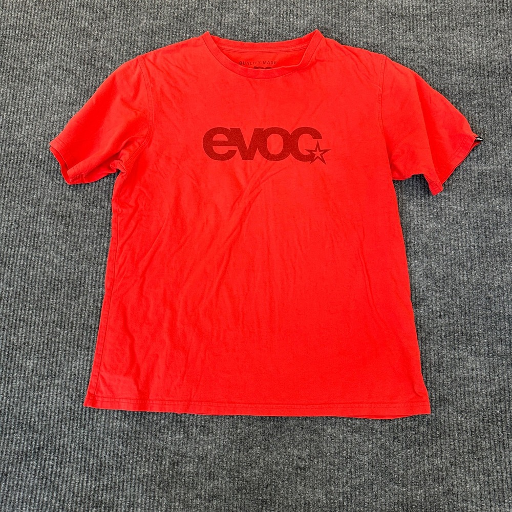 EVOC Mens Graphic Star Logo T Shirt L Red Cotton Short Sleeve